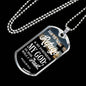 God Is My Refuge Christian Gift Necklace Stainless Steel or 18k Gold Dog Tag 24"-Express Your Love Gifts