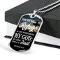 God Is My Refuge Christian Gift Necklace Stainless Steel or 18k Gold Dog Tag 24"-Express Your Love Gifts