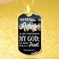 God Is My Refuge Christian Gift Necklace Stainless Steel or 18k Gold Dog Tag 24"-Express Your Love Gifts