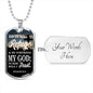 God Is My Refuge Christian Gift Necklace Stainless Steel or 18k Gold Dog Tag 24"-Express Your Love Gifts