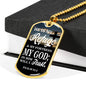 God Is My Refuge Christian Gift Necklace Stainless Steel or 18k Gold Dog Tag 24"-Express Your Love Gifts
