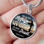 God Is My Refuge Christian Gift Psalm 91:2 Bible Verse Circle Necklace Stainless Steel or 18k Gold 18-22"-Express Your Love Gifts