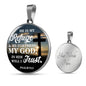 God Is My Refuge Christian Gift Psalm 91:2 Bible Verse Circle Necklace Stainless Steel or 18k Gold 18-22"-Express Your Love Gifts