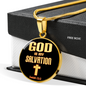 God Is My Salvation Isaiah 12:2 Necklace Circle Pendant Stainless Steel or 18k Gold 18-22-Express Your Love Gifts