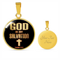 God Is My Salvation Isaiah 12:2 Necklace Circle Pendant Stainless Steel or 18k Gold 18-22-Express Your Love Gifts