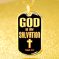 God Is My Salvation Stainless Steel or 18k Gold Dog Tag 24" Chain-Express Your Love Gifts