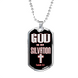 God Is My Salvation Stainless Steel or 18k Gold Dog Tag 24" Chain-Express Your Love Gifts