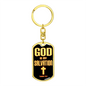 God Is My Salvation Swivel Keychain Dog Tag Stainless Steel or 18k Gold-Express Your Love Gifts