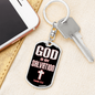 God Is My Salvation Swivel Keychain Dog Tag Stainless Steel or 18k Gold-Express Your Love Gifts