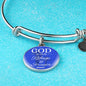 God Is Our Refuge And Strength Psalm 46:1 Circle Pendant Bangle Stainless Steel or 18k Gold 18-22"-Express Your Love Gifts