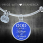 God Is Our Refuge And Strength Psalm 46:1 Circle Pendant Bangle Stainless Steel or 18k Gold 18-22"-Express Your Love Gifts