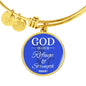 God Is Our Refuge And Strength Psalm 46:1 Circle Pendant Bangle Stainless Steel or 18k Gold 18-22"-Express Your Love Gifts
