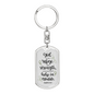 God Is Our Refuge Christian Keychain Stainless Steel or 18k Gold Dog Tag Keyring-Express Your Love Gifts