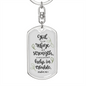 God Is Our Refuge Christian Keychain Stainless Steel or 18k Gold Dog Tag Keyring-Express Your Love Gifts