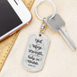God Is Our Refuge Christian Keychain Stainless Steel or 18k Gold Dog Tag Keyring-Express Your Love Gifts