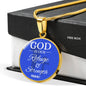 God Is Our Refuge Psalm 46:1 Circle Necklace Stainless Steel or 18k Gold 18-22"-Express Your Love Gifts