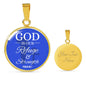 God Is Our Refuge Psalm 46:1 Circle Necklace Stainless Steel or 18k Gold 18-22"-Express Your Love Gifts