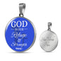 God Is Our Refuge Psalm 46:1 Circle Necklace Stainless Steel or 18k Gold 18-22"-Express Your Love Gifts