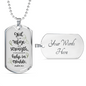 God Is Our Refuge Psalm 46:1 Necklace Stainless Steel or 18k Gold Dog Tag 24" Chain-Express Your Love Gifts