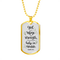 God Is Our Refuge Psalm 46:1 Necklace Stainless Steel or 18k Gold Dog Tag 24" Chain-Express Your Love Gifts