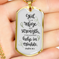 God Is Our Refuge Psalm 46:1 Necklace Stainless Steel or 18k Gold Dog Tag 24" Chain-Express Your Love Gifts