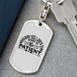 God Is Patient Christian Keychain Stainless Steel or 18k Gold Dog Tag Keyring-Express Your Love Gifts