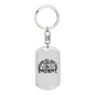God Is Patient Christian Keychain Stainless Steel or 18k Gold Dog Tag Keyring-Express Your Love Gifts