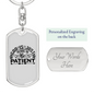 God Is Patient Christian Keychain Stainless Steel or 18k Gold Dog Tag Keyring-Express Your Love Gifts