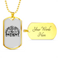 God Is Patient Necklace Stainless Steel or 18k Gold Dog Tag 24" Chain-Express Your Love Gifts