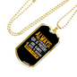 God Is Present Necklace Stainless Steel or 18k Gold Dog Tag 24" Chain-Express Your Love Gifts