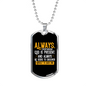 God Is Present Necklace Stainless Steel or 18k Gold Dog Tag 24" Chain-Express Your Love Gifts