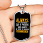 God Is Present Necklace Stainless Steel or 18k Gold Dog Tag 24" Chain-Express Your Love Gifts