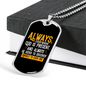 God Is Present Necklace Stainless Steel or 18k Gold Dog Tag 24" Chain-Express Your Love Gifts