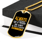 God Is Present Necklace Stainless Steel or 18k Gold Dog Tag 24" Chain-Express Your Love Gifts