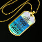 God Is With Me Refuse To Sink Necklace Stainless Steel or 18k Gold Dog Tag 24" Chain-Express Your Love Gifts