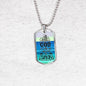 God Is With Me Refuse To Sink Necklace Stainless Steel or 18k Gold Dog Tag 24" Chain-Express Your Love Gifts