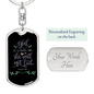 God Is Within Her Psalm 46:5 Keychain Stainless Steel or 18k Gold Dog Tag Keyring-Express Your Love Gifts