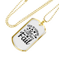 God Is Within Me Necklace Stainless Steel or 18k Gold Dog Tag 24" Chain-Express Your Love Gifts