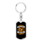 God Is Your Partner Keychain Stainless Steel or 18k Gold Dog Tag Keyring-Express Your Love Gifts