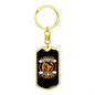 God Is Your Partner Keychain Stainless Steel or 18k Gold Dog Tag Keyring-Express Your Love Gifts