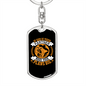 God Is Your Partner Keychain Stainless Steel or 18k Gold Dog Tag Keyring-Express Your Love Gifts