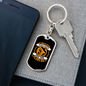 God Is Your Partner Keychain Stainless Steel or 18k Gold Dog Tag Keyring-Express Your Love Gifts