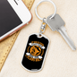 God Is Your Partner Keychain Stainless Steel or 18k Gold Dog Tag Keyring-Express Your Love Gifts