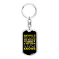 God Knows Keychain Stainless Steel or 18k Gold Dog Tag Keyring-Express Your Love Gifts