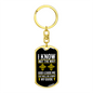 God Leads Me Keychain Stainless Steel or 18k Gold Dog Tag Keyring-Express Your Love Gifts
