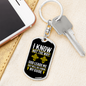 God Leads Me Keychain Stainless Steel or 18k Gold Dog Tag Keyring-Express Your Love Gifts
