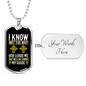 God Leads Me Necklace Stainless Steel or 18k Gold Dog Tag 24" Chain-Express Your Love Gifts
