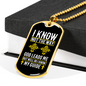 God Leads Me Necklace Stainless Steel or 18k Gold Dog Tag 24" Chain-Express Your Love Gifts