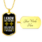 God Leads Me Necklace Stainless Steel or 18k Gold Dog Tag 24" Chain-Express Your Love Gifts