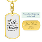 God Lights Up Psalm 18:28 Keychain Stainless Steel or 18k Gold Dog Tag Keyring-Express Your Love Gifts